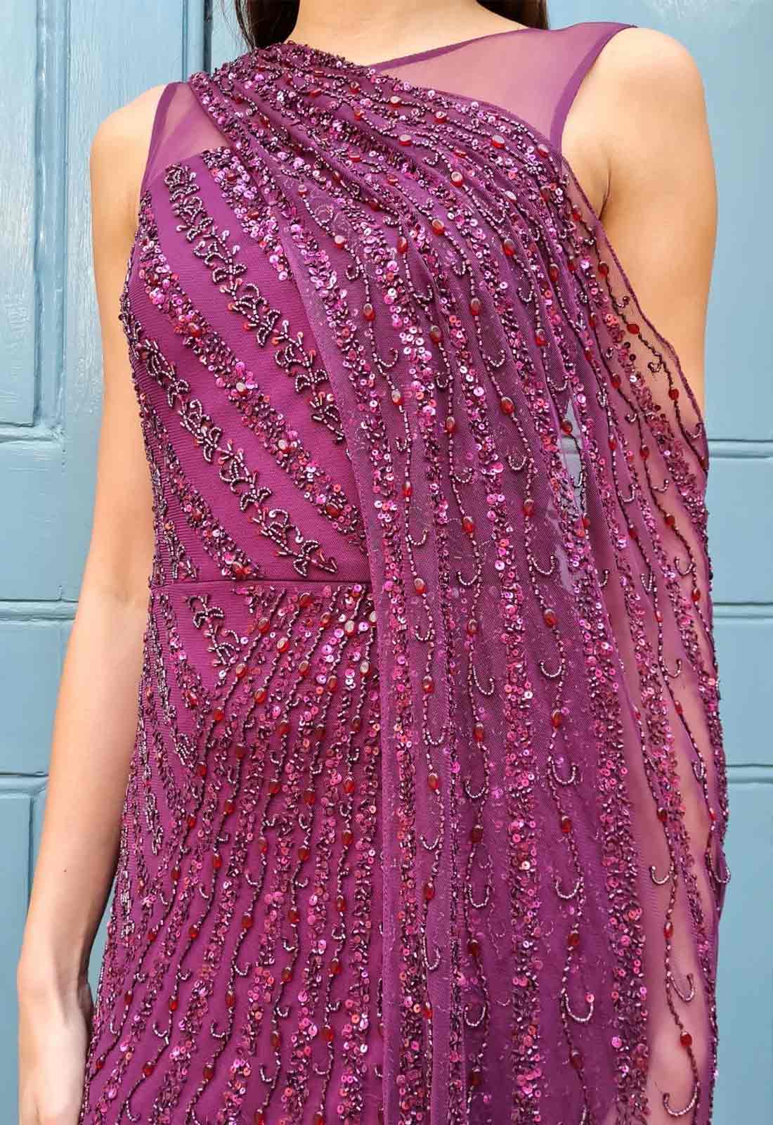 Raishma Couture Purple Ayra Maxi Gown - Image 2