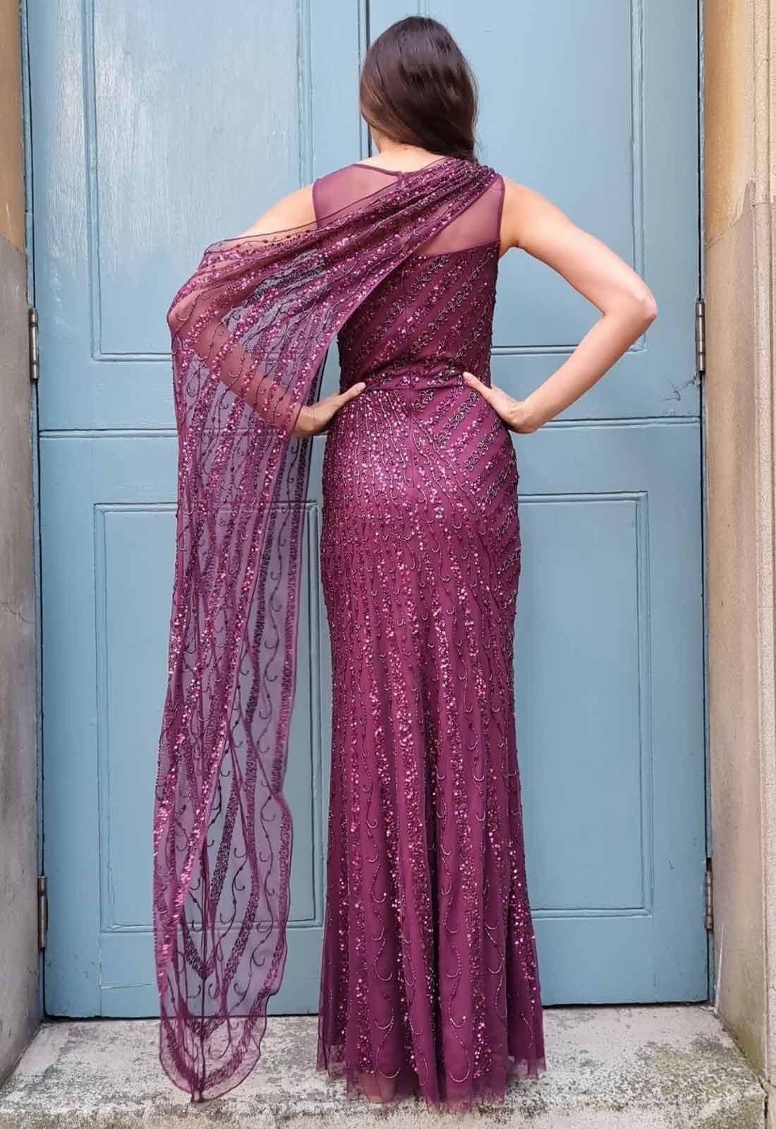 Raishma Couture Purple Ayra Maxi Gown - Image 3