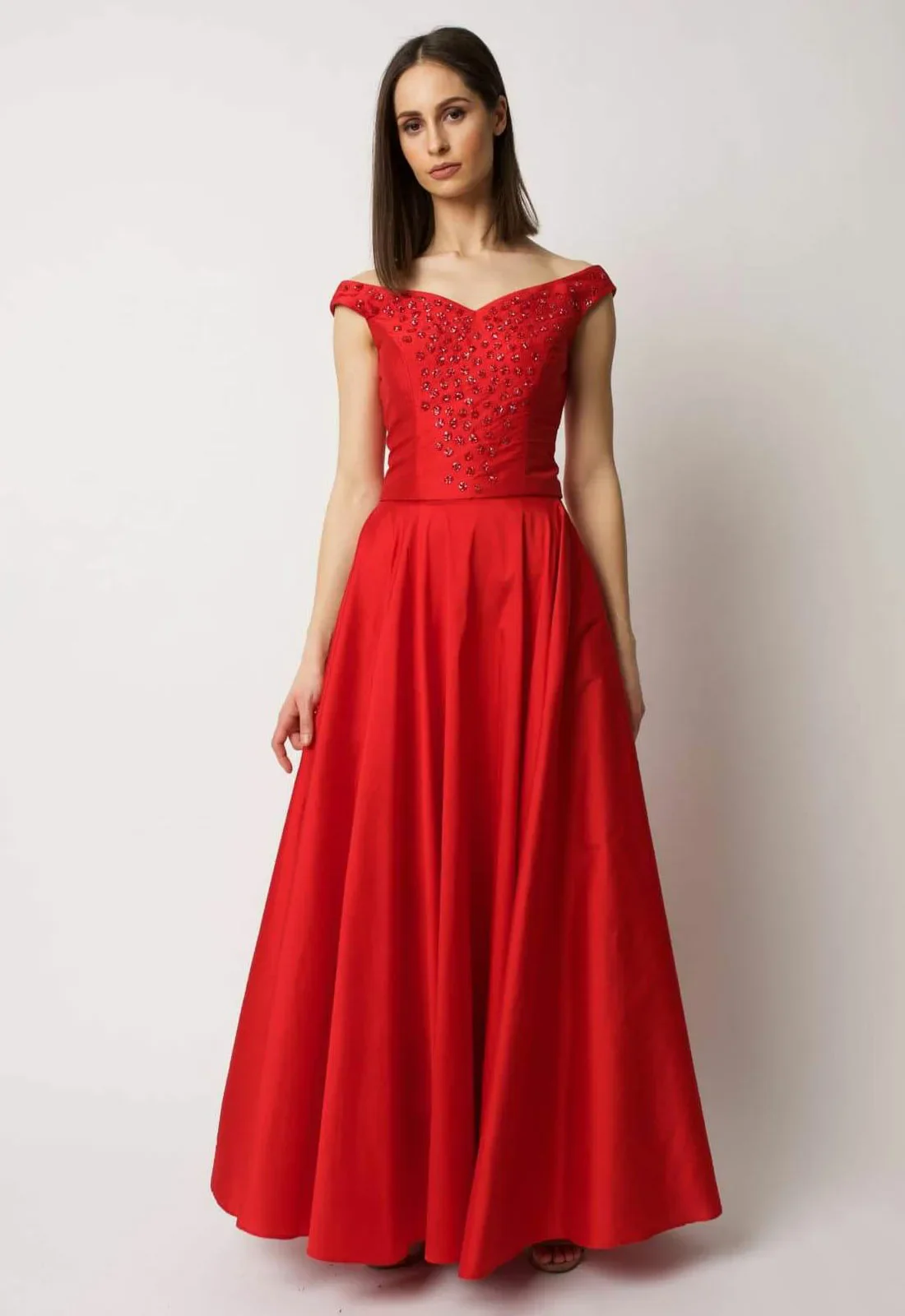 Raishma Couture Red Taffeta Skirt