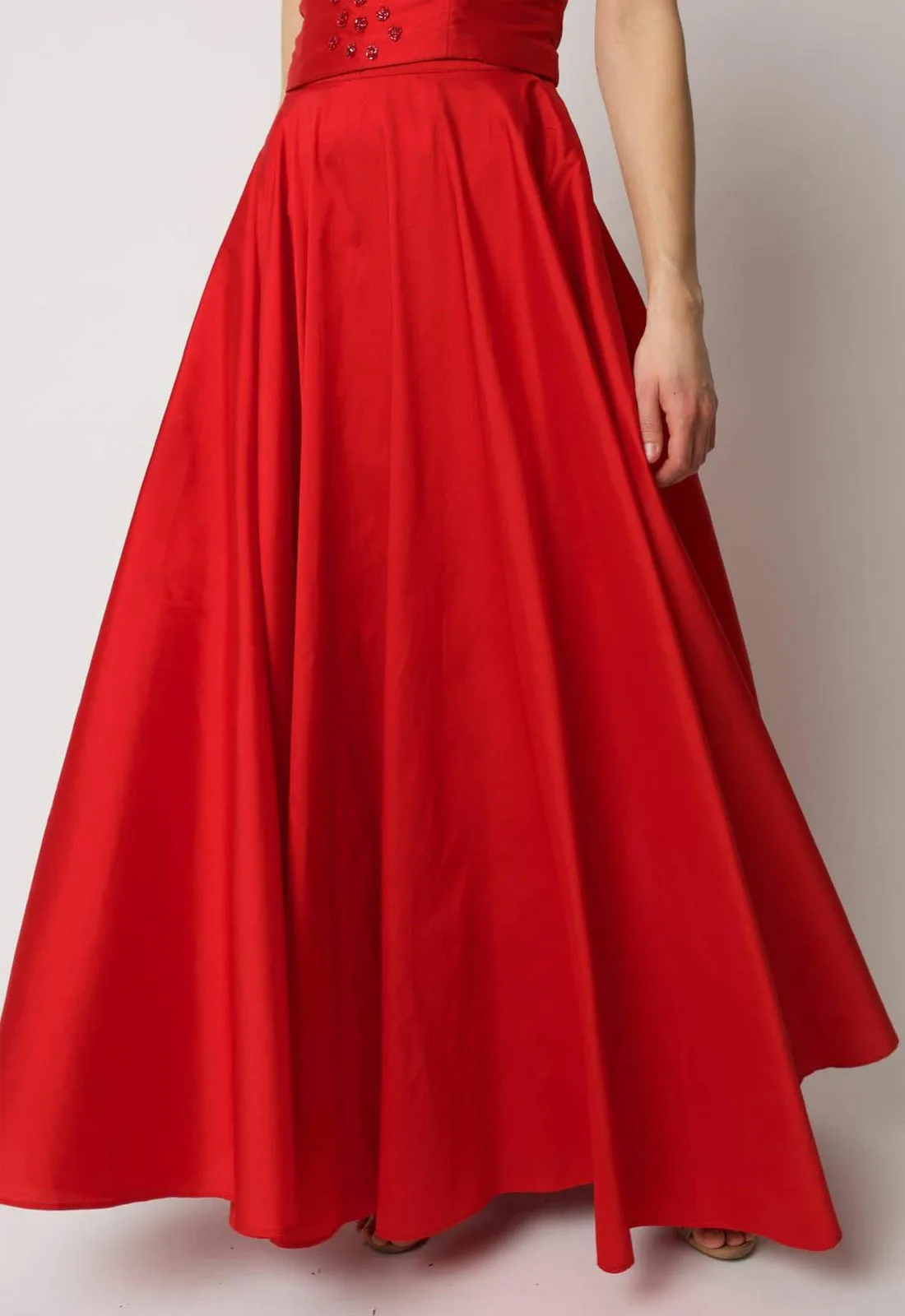 Raishma Couture Red Taffeta Skirt - Image 2