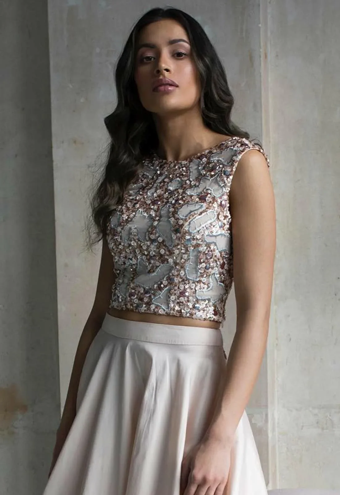 Raishma Embellished Crop Top in Blush - Image 2
