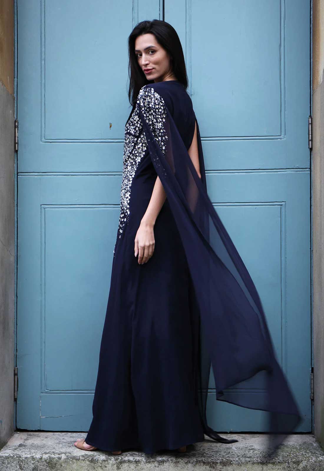 Raishma Couture Navy Gabrielle Maxi Dress - Image 2