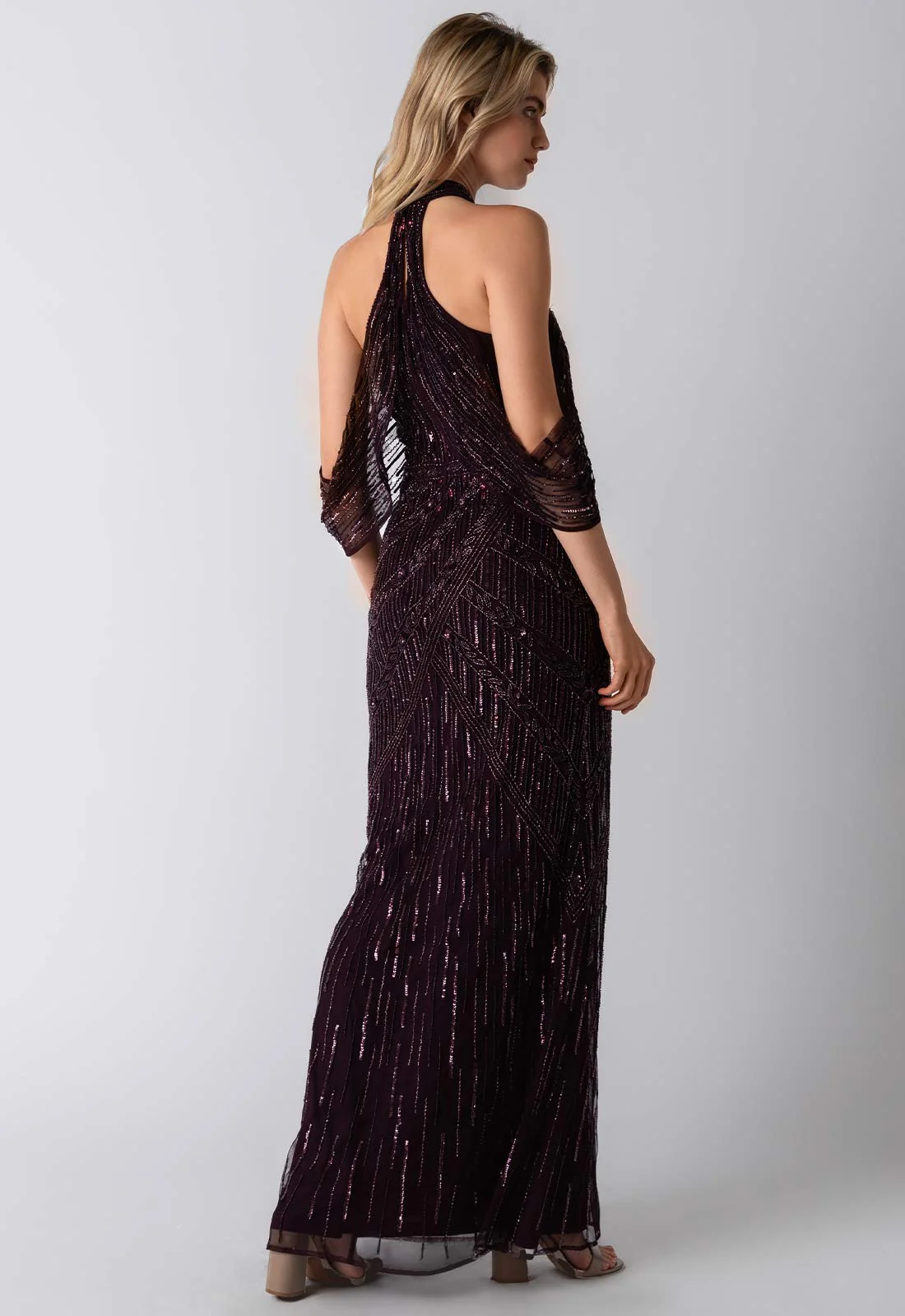 Raishma Couture Burgundy Mia Maxi Dress - Image 3