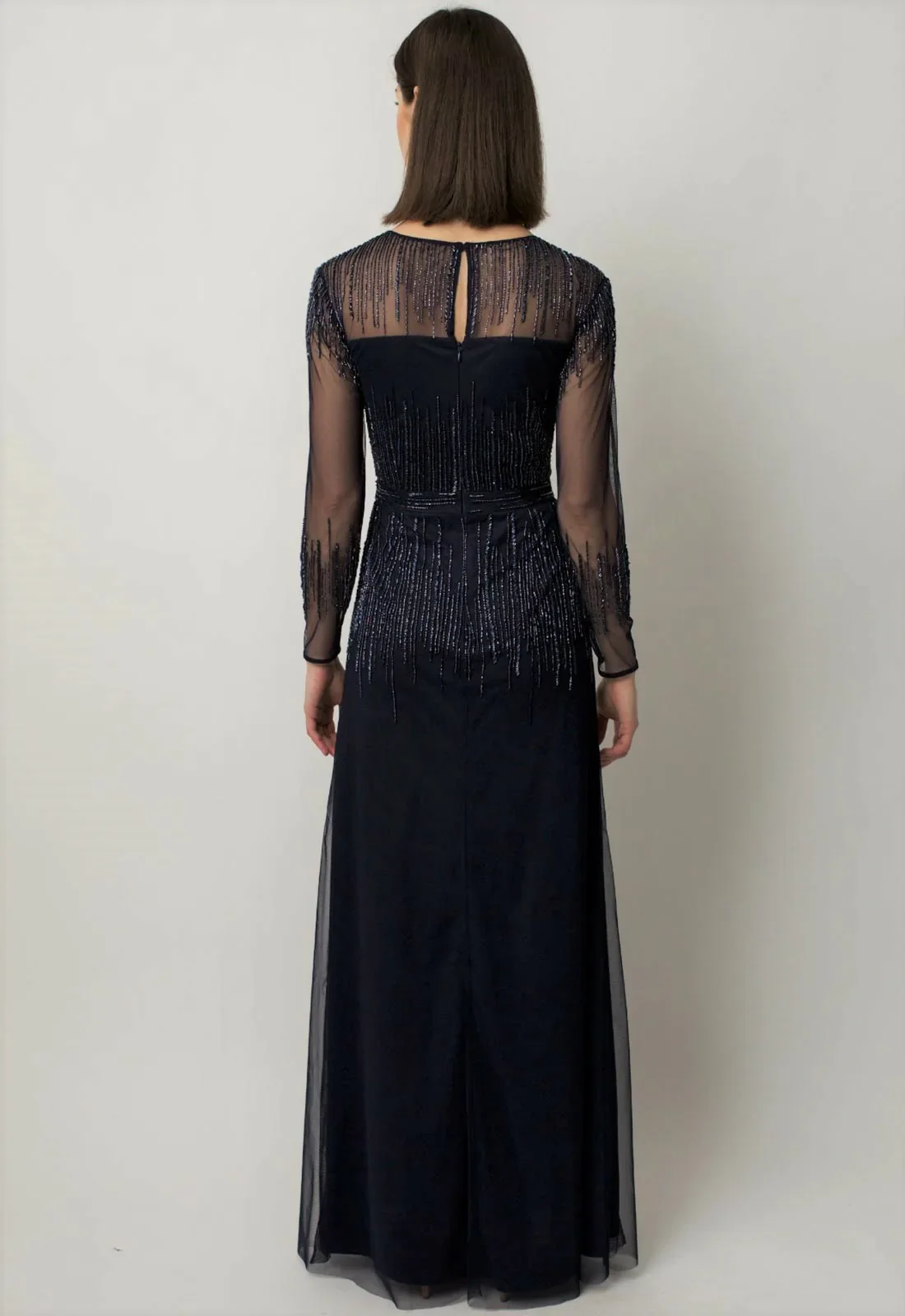 Raishma Navy Laurel Beaded Maxi Dress - Image 5