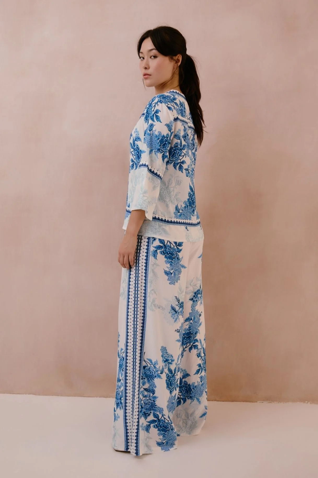 Raishma Studio Blue White Myra Trousers - Image 2