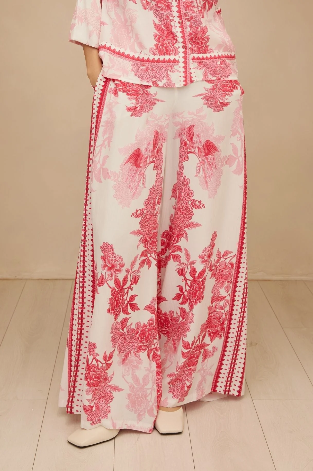 Raishma Studio Pink White Myra Pink Trousers
