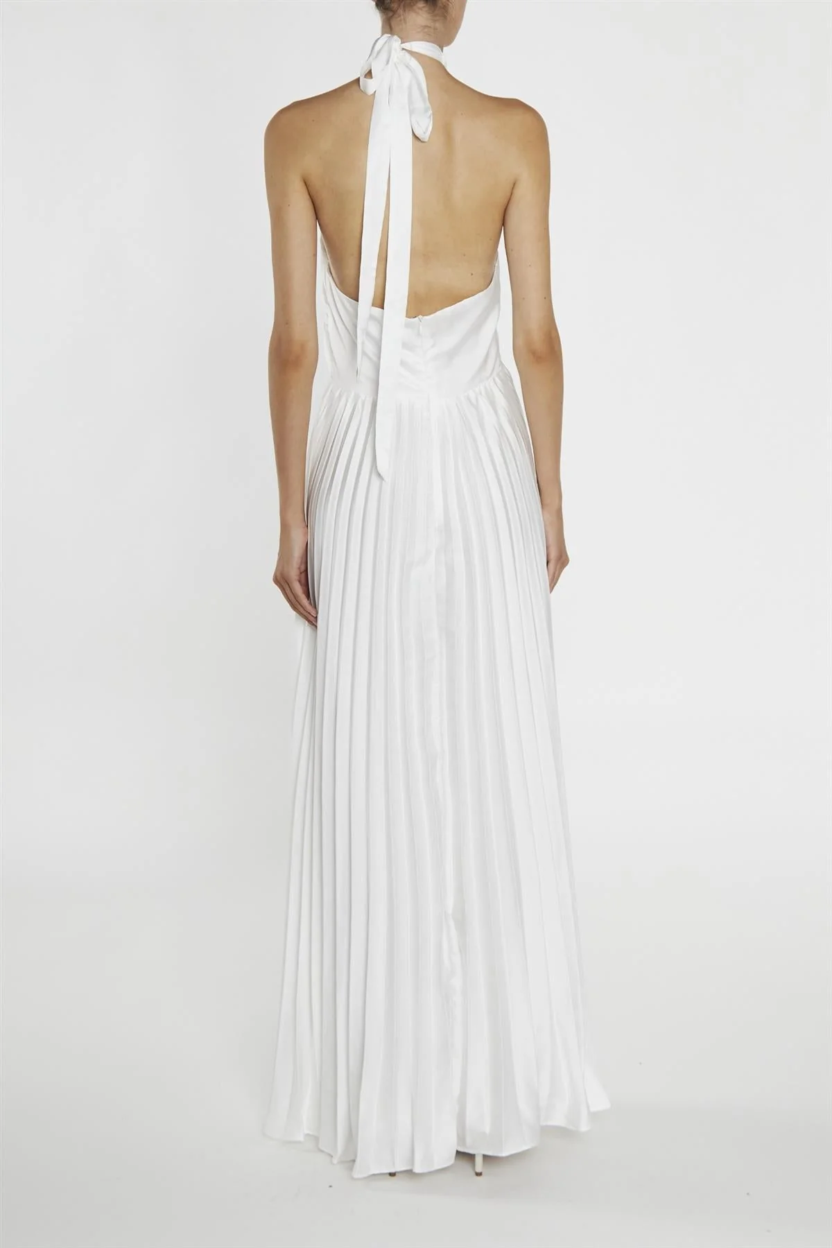 true Decadence Riley White Pleated Halterneck maxi-Dress - Image 2