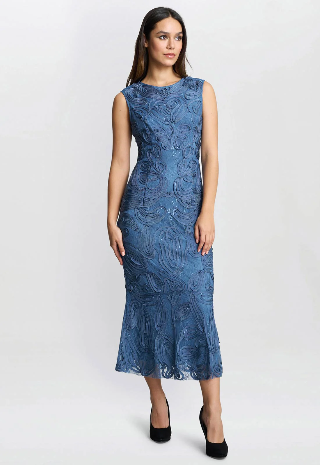 Gina Bacconi Blue Roxanne Corded Dress - Image 2