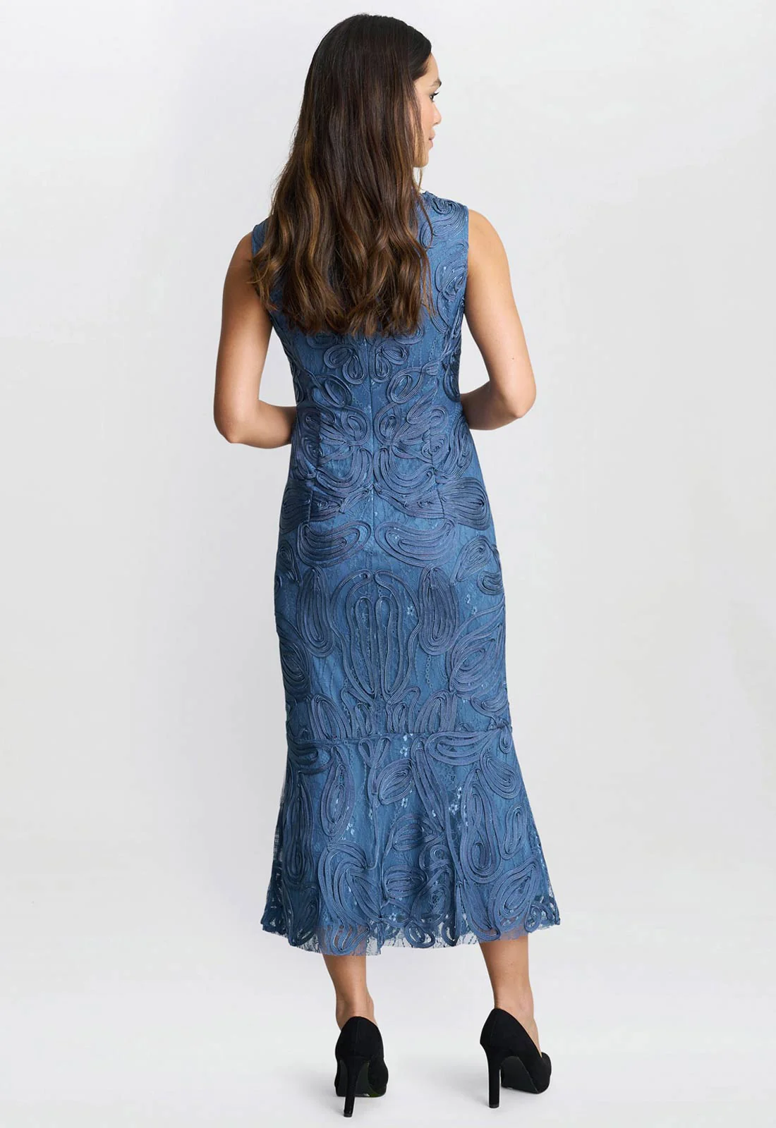 Gina Bacconi Blue Roxanne Corded Dress - Image 4