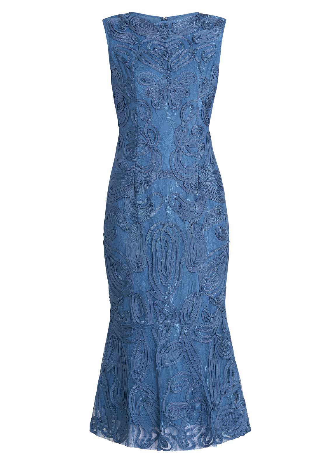 Gina Bacconi Blue Roxanne Corded Dress - Image 5