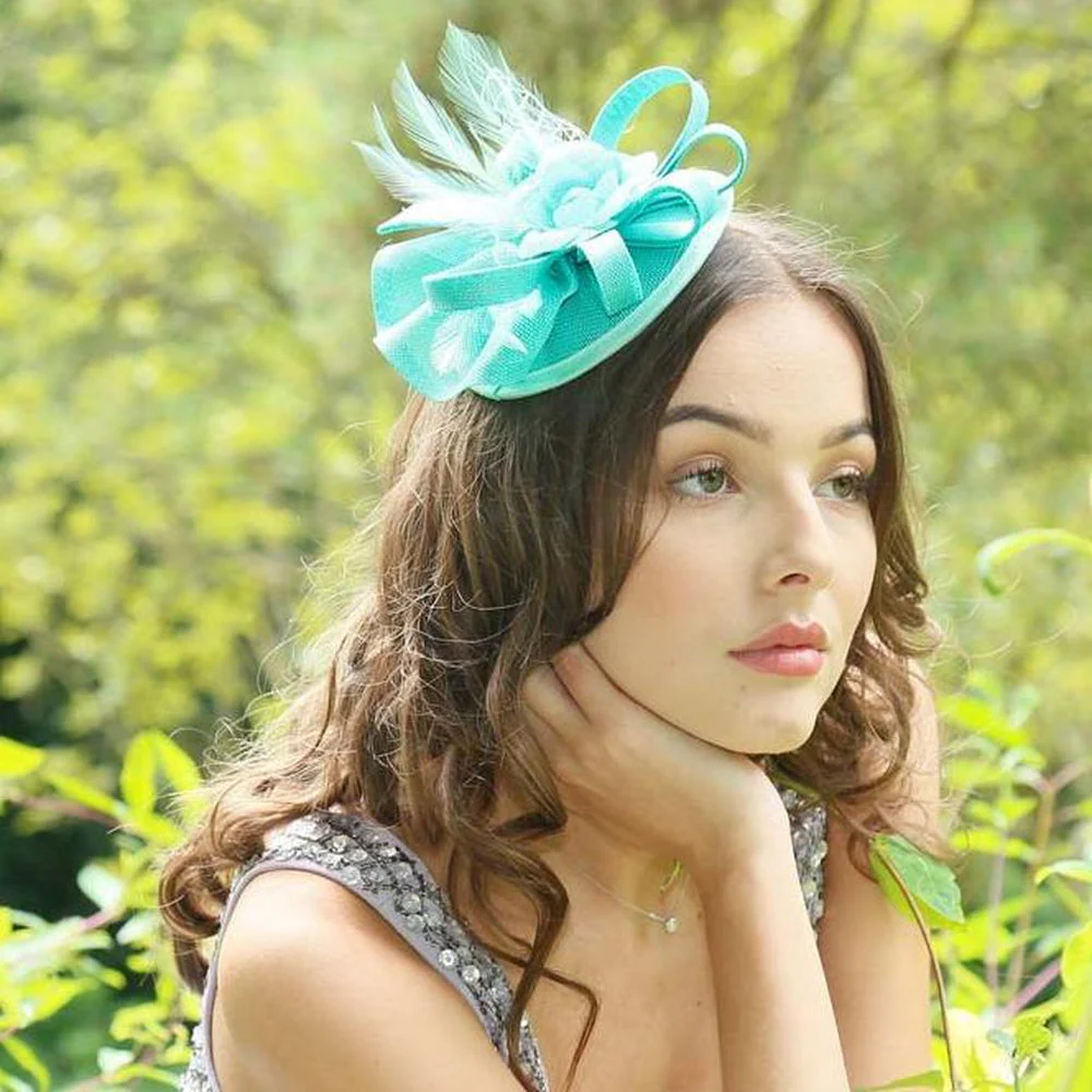 Ruby Rocks Judeen Fascinator - Mint - Image 4