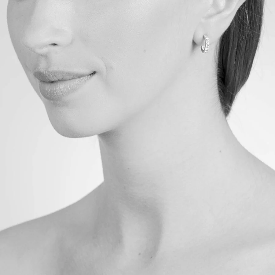 Cachet London Saga 12mm Silver Hoop Earrings - Image 2