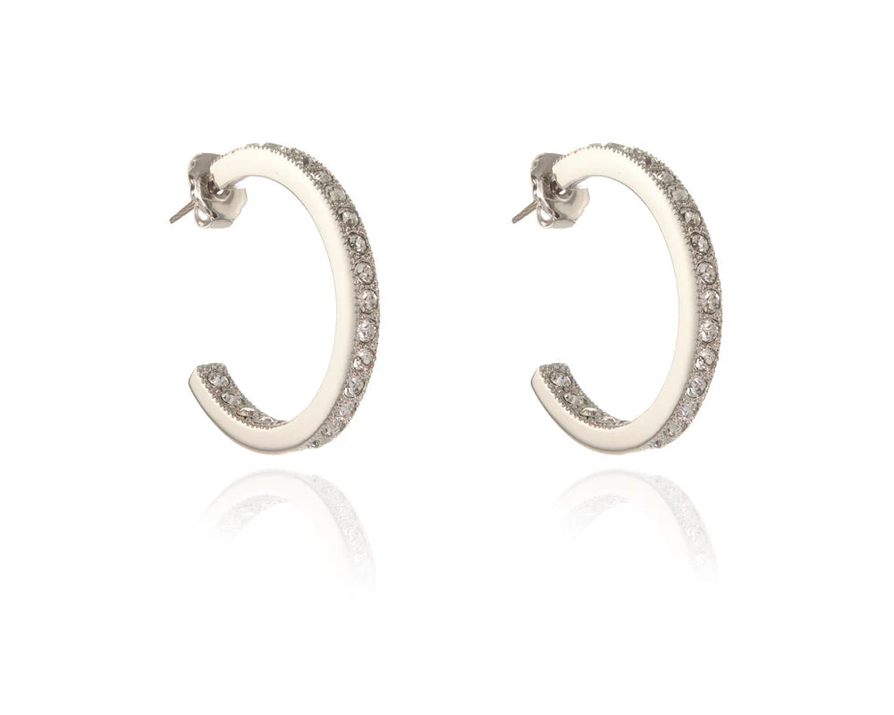 Cachet London Saga Large Silver Hoop Earrings - Image 11