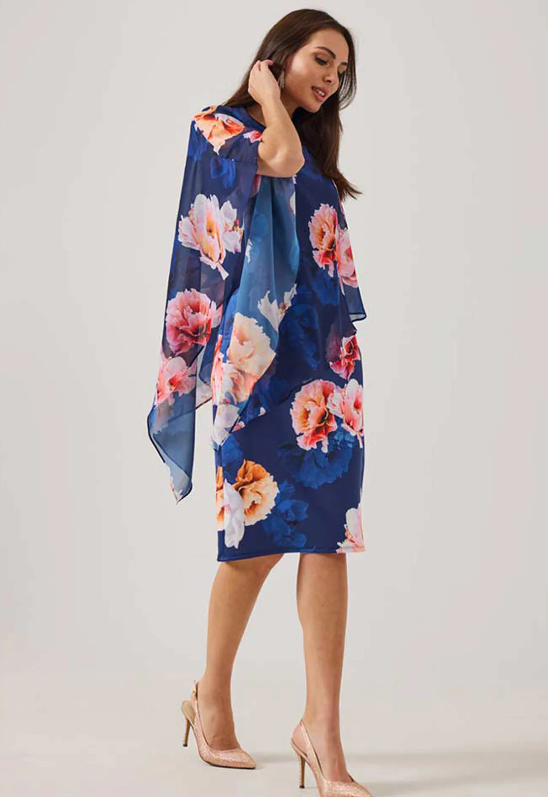 Samantha Jane Blue Rosalia Cocktail Dress - Image 2