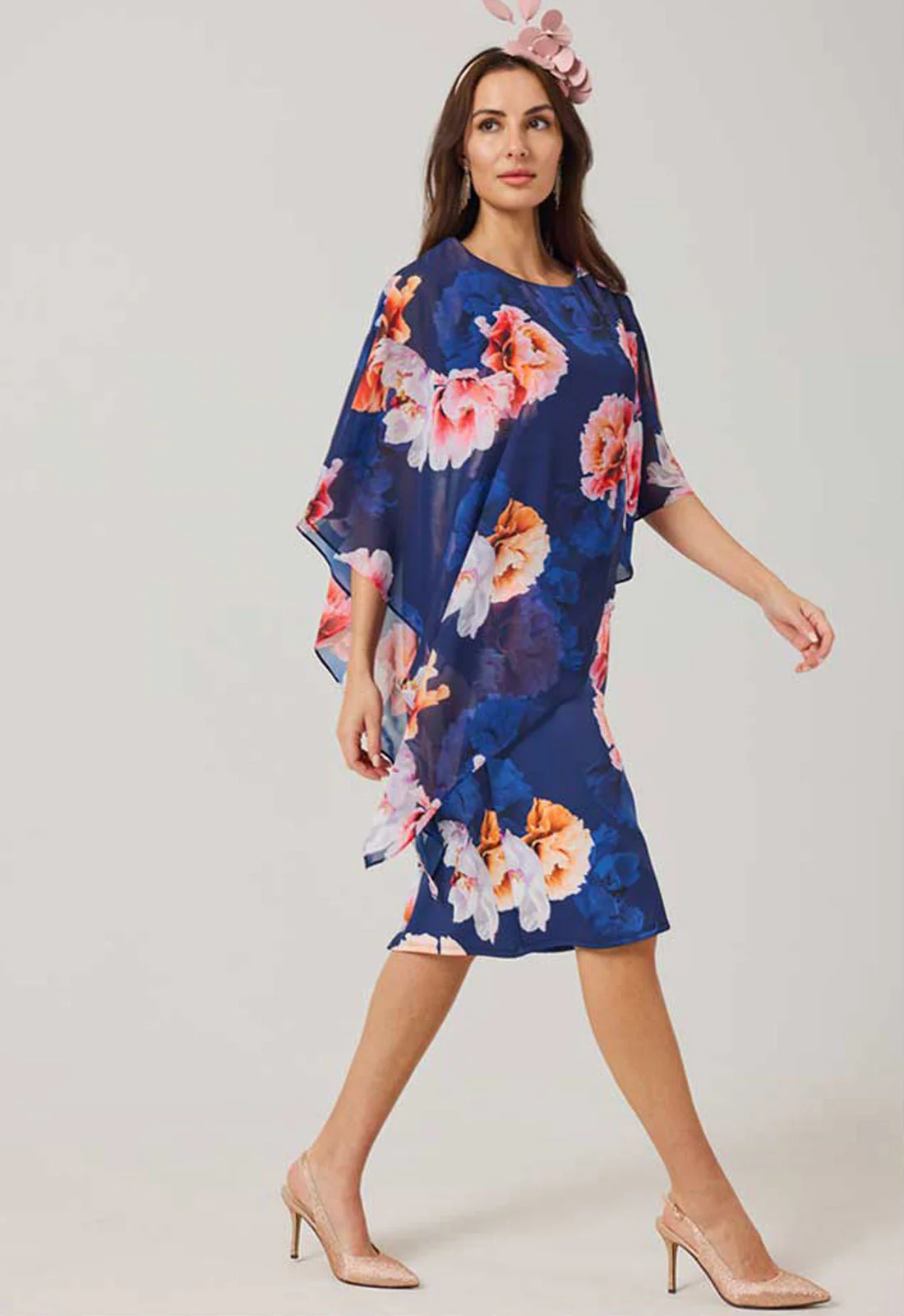 Samantha Jane Blue Rosalia Cocktail Dress - Image 4