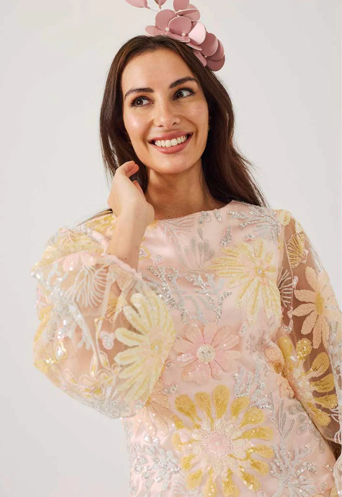 Samantha Jane Blush Lemon Miranda Cocktail Dress - Image 2