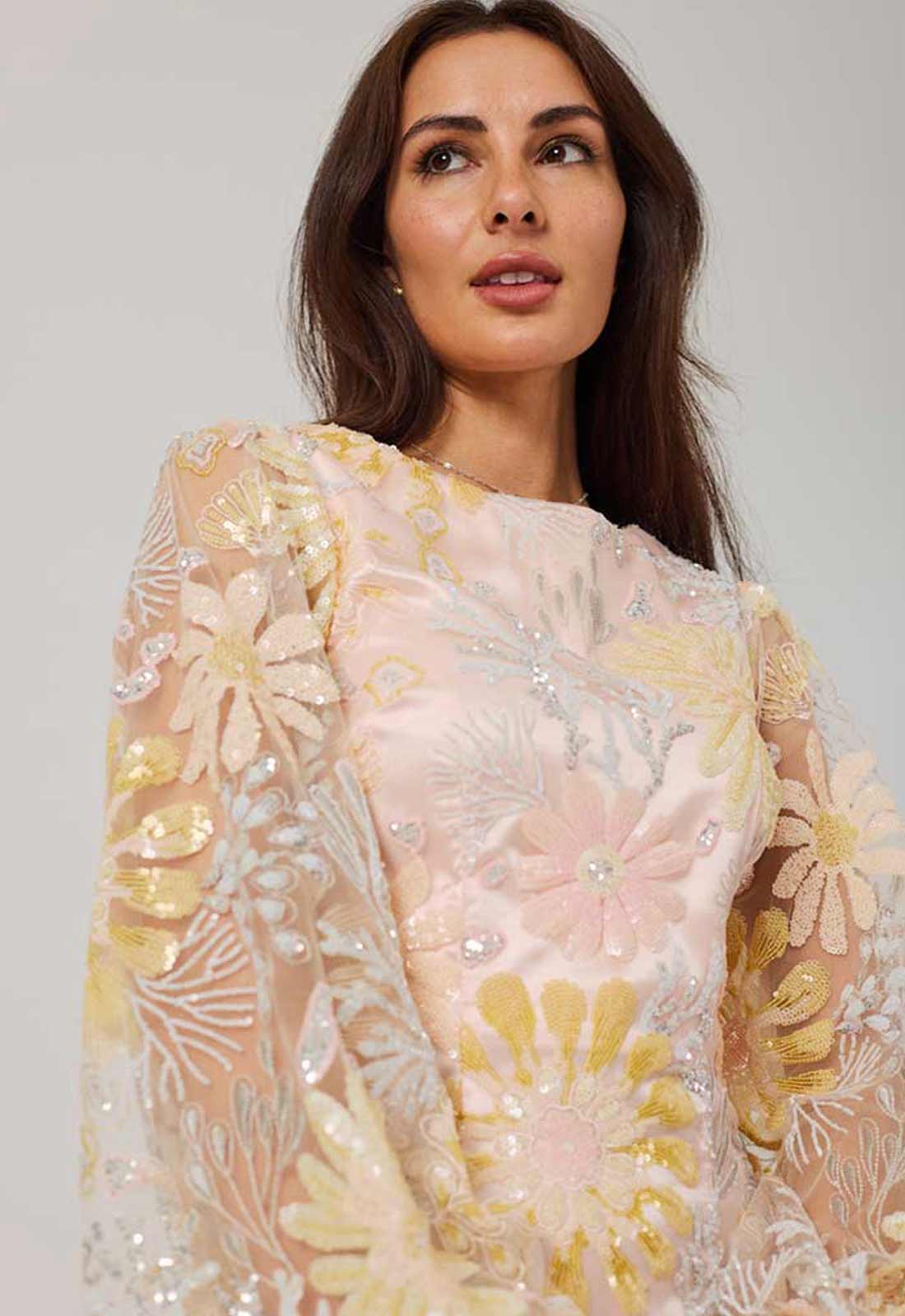 Samantha Jane Blush Lemon Miranda Cocktail Dress - Image 3