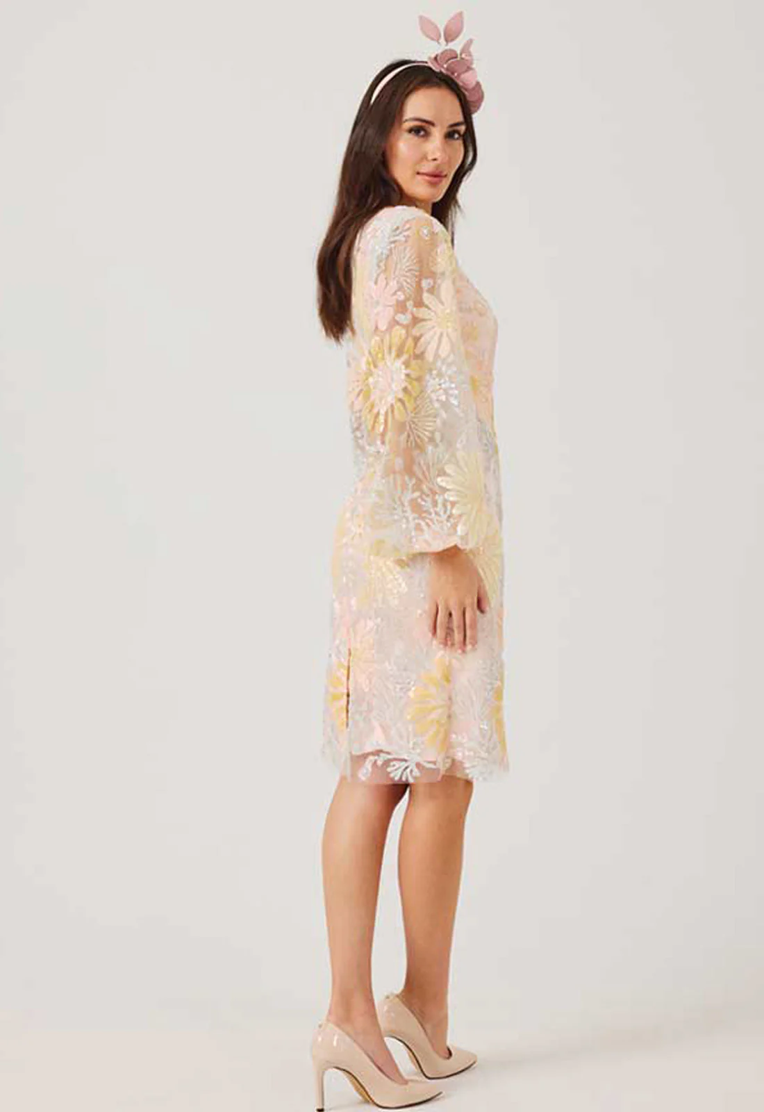 Samantha Jane Blush Lemon Miranda Cocktail Dress - Image 6