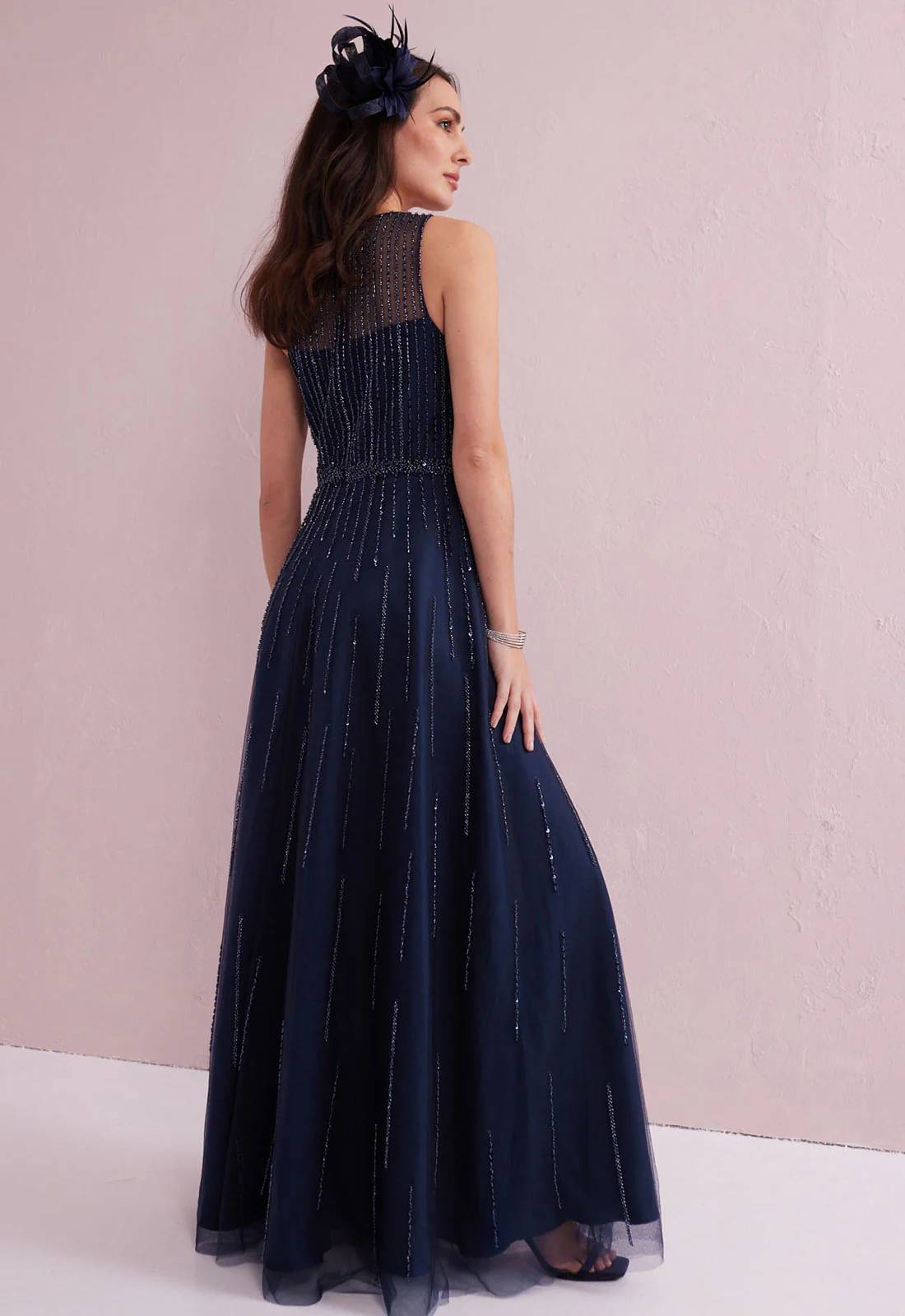 Samantha Jane Navy Angel Embellished Gown - Image 7