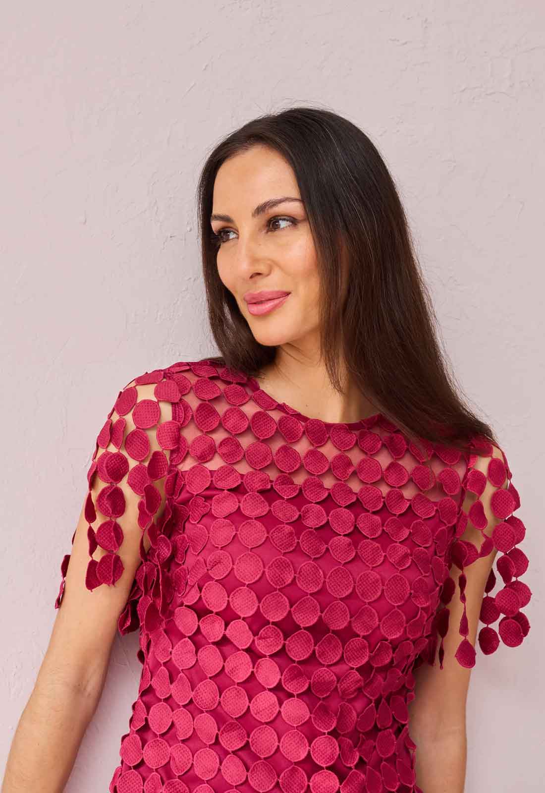 Samantha Jane Raspberry Sammi Cocktail Dress - Image 2