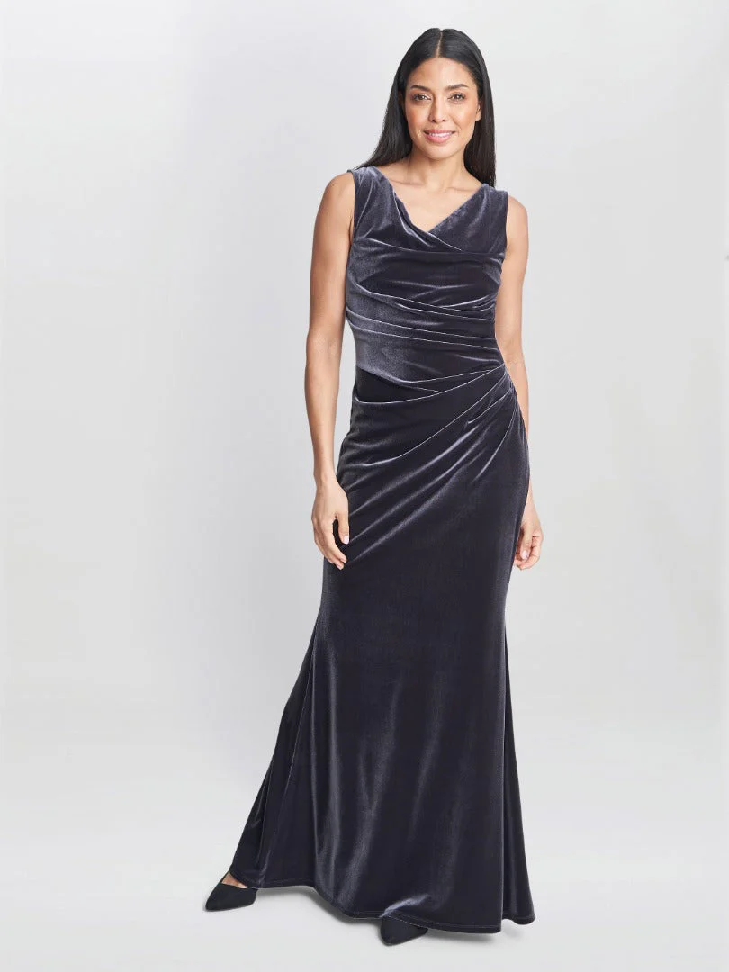 Gina Bacconi Selena Velvet Maxi Dress
