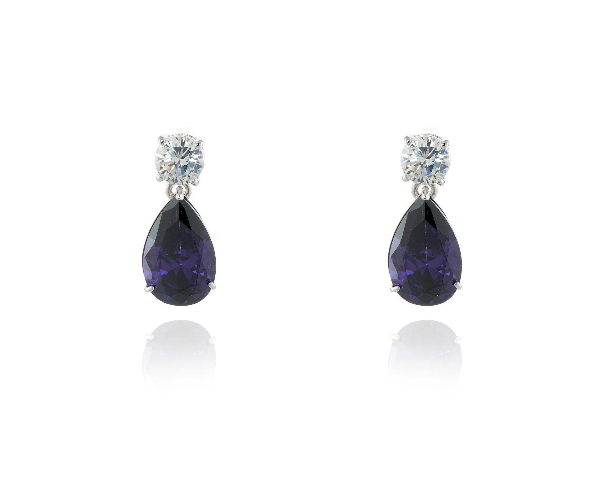 Cachet London Shade Silver Tanzanite Drop Earrings - Image 3