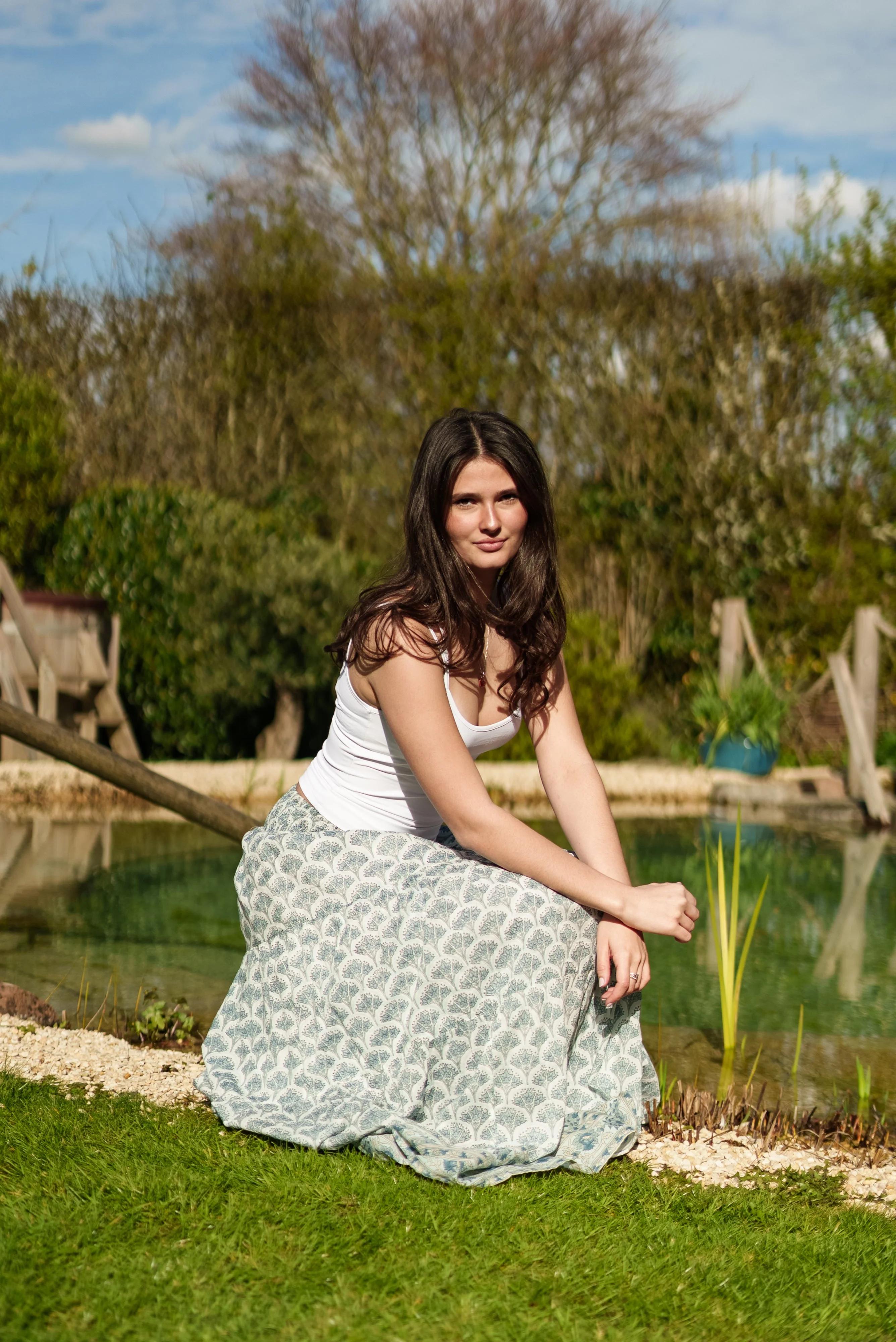 Soul Of Sita Adalyn Pattern Maxi Woodblock Printed Skirt In Blue - Image 9