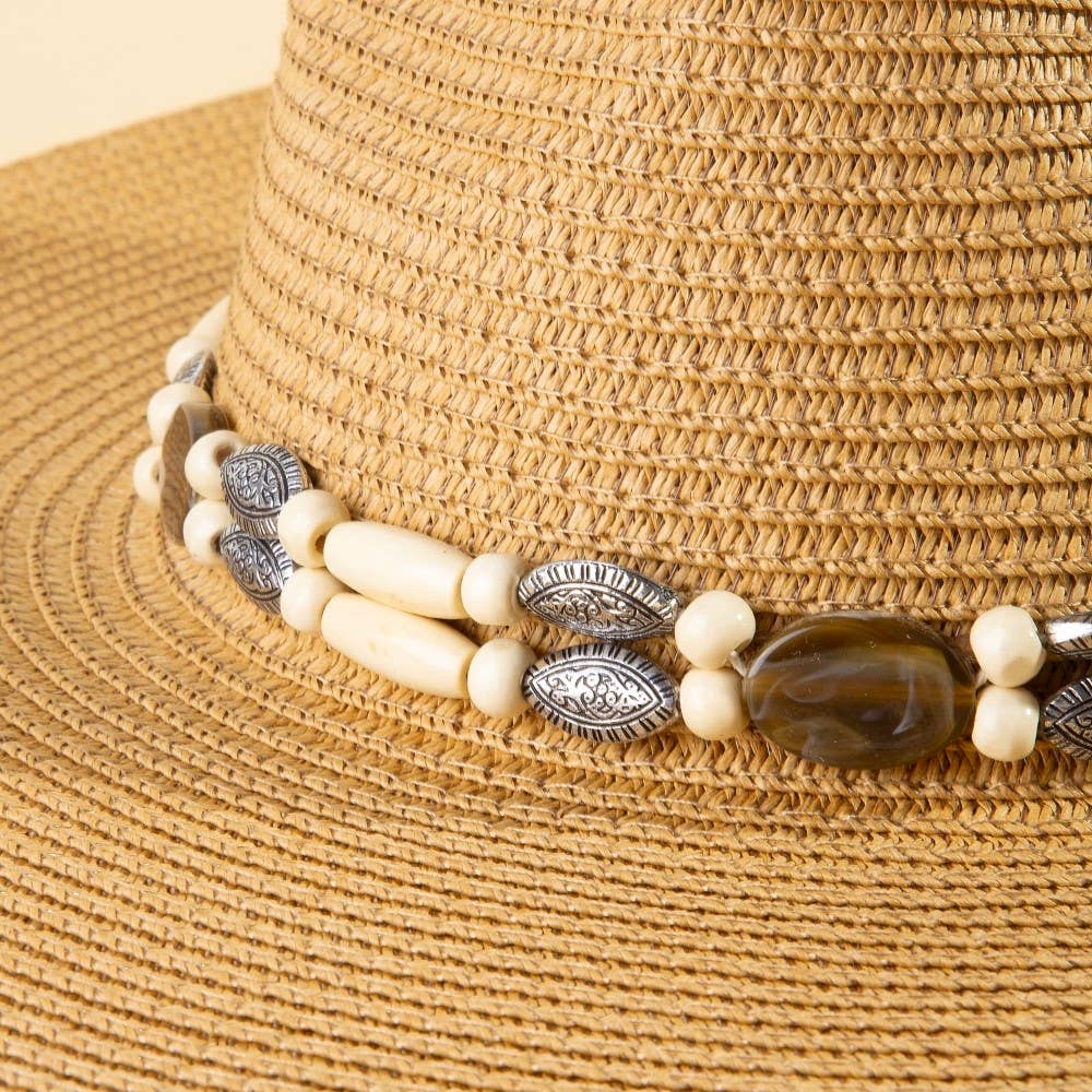Soul Of Sita Assorted Beads Summer Straw Hat: Ka - Image 4