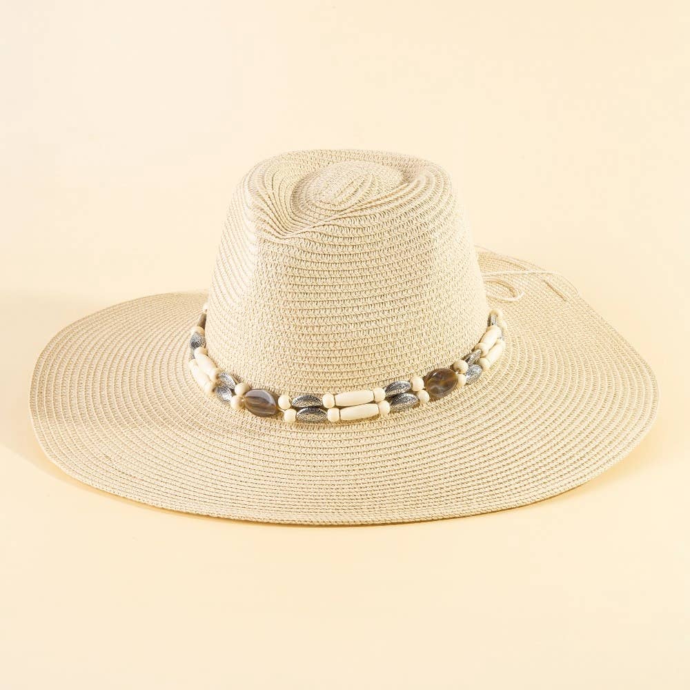 Soul Of Sita Assorted Beads Summer Straw Hat: Ka - Image 9