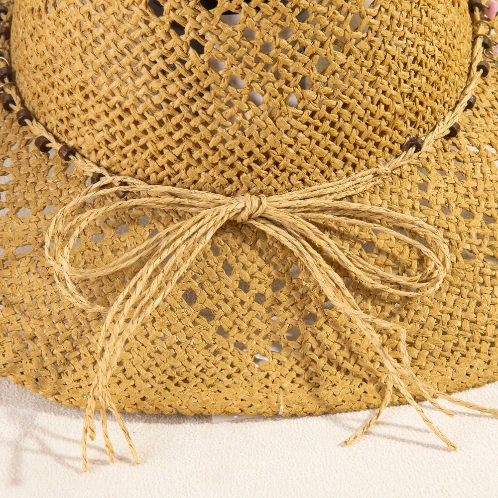 Soul Of Sita Beaded Strap Straw Cowboy Hat: Iv - Image 7