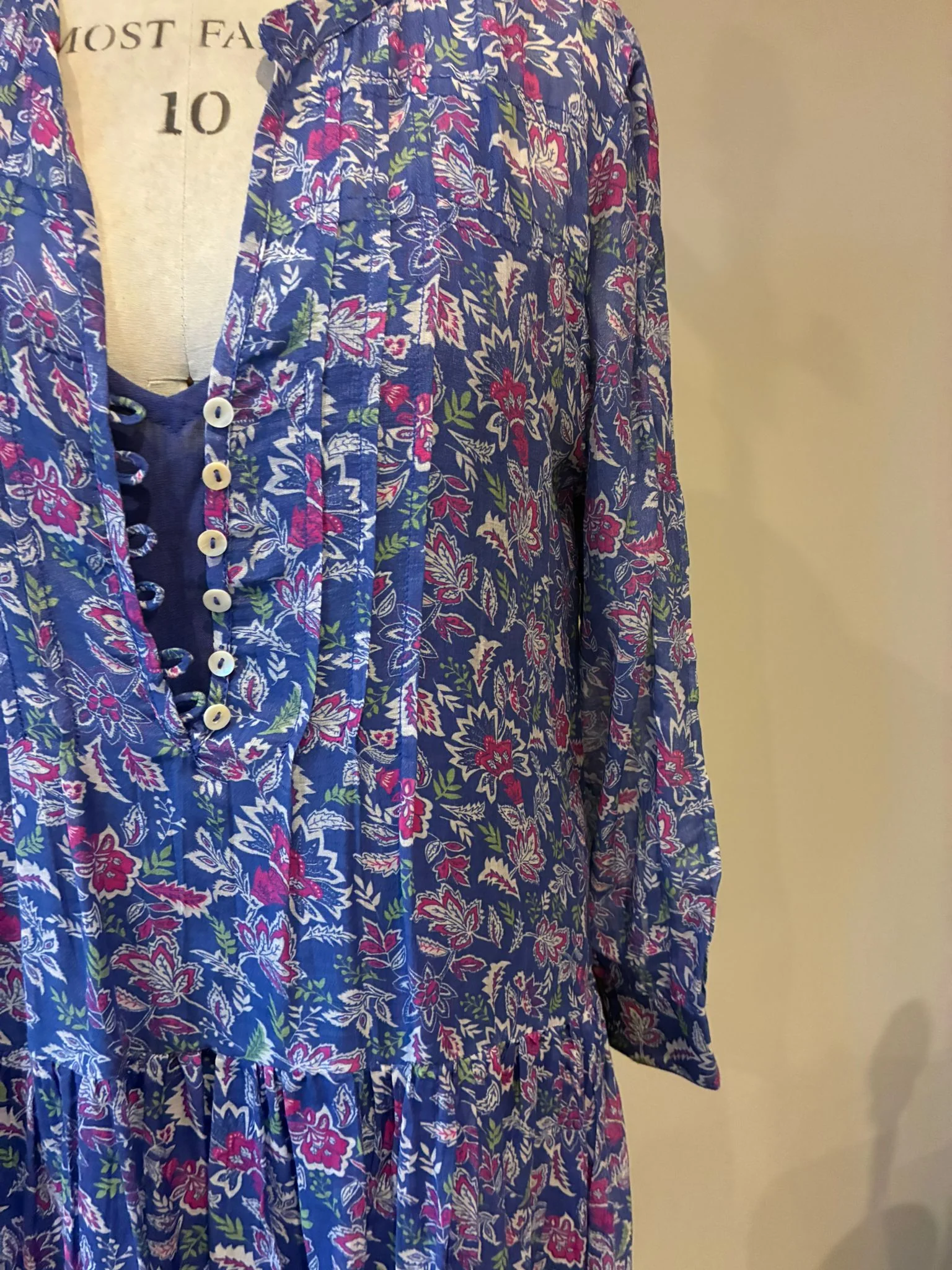 Soul Of Sita Inky Blue Cotton / Silk Mix Maxi Dress And Separate Under Vest. With Side Pockets. Beautiful Breathable Fabric. - Image 4