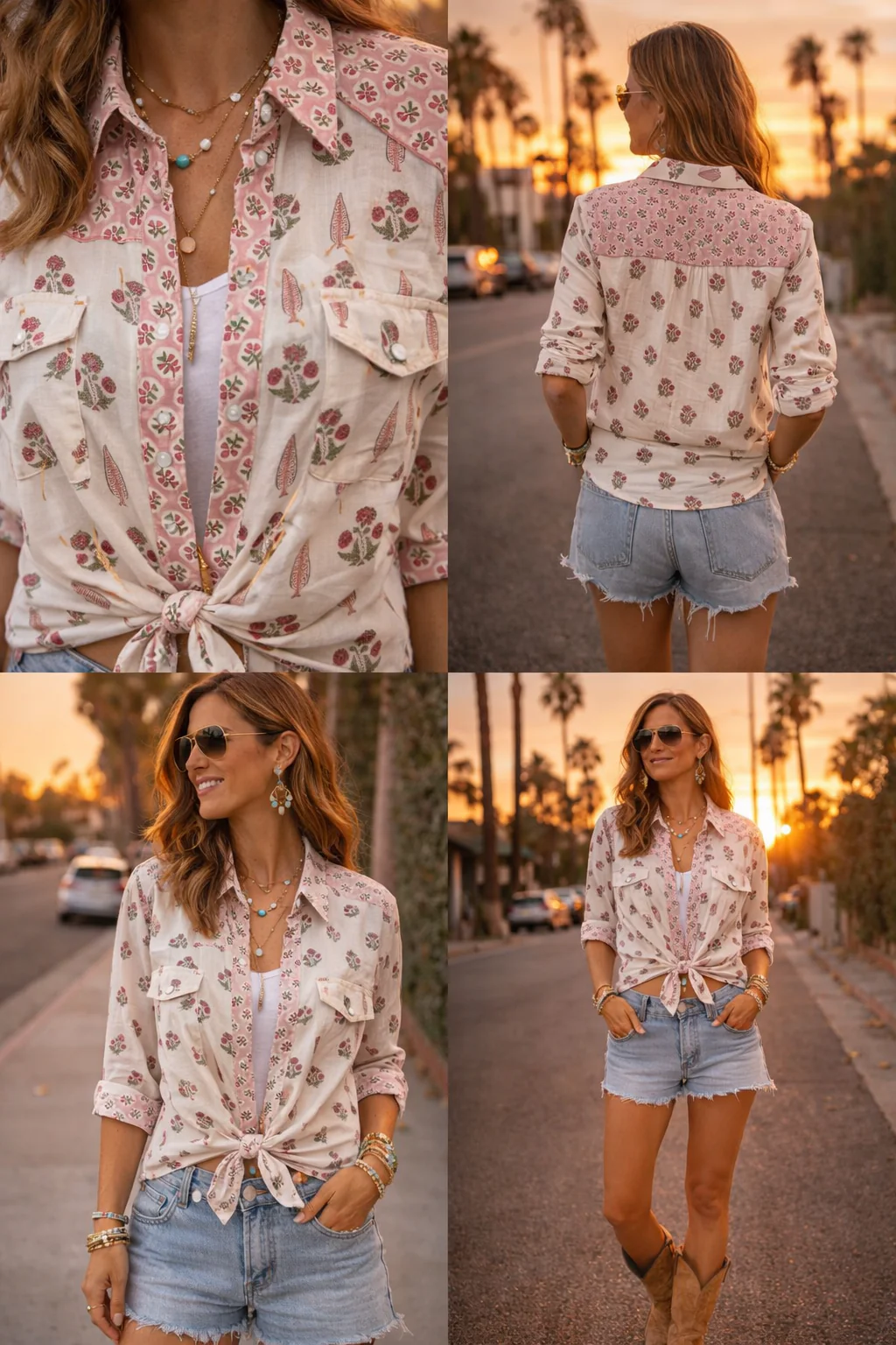 Soul Of Sita Long Sleeve Western Style Shirt In Cotton Voile, With A Beautiful Wood Block Print - Image 2