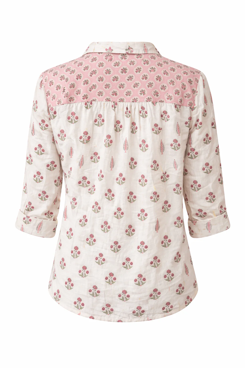 Soul Of Sita Long Sleeve Western Style Shirt In Cotton Voile, With A Beautiful Wood Block Print - Image 4