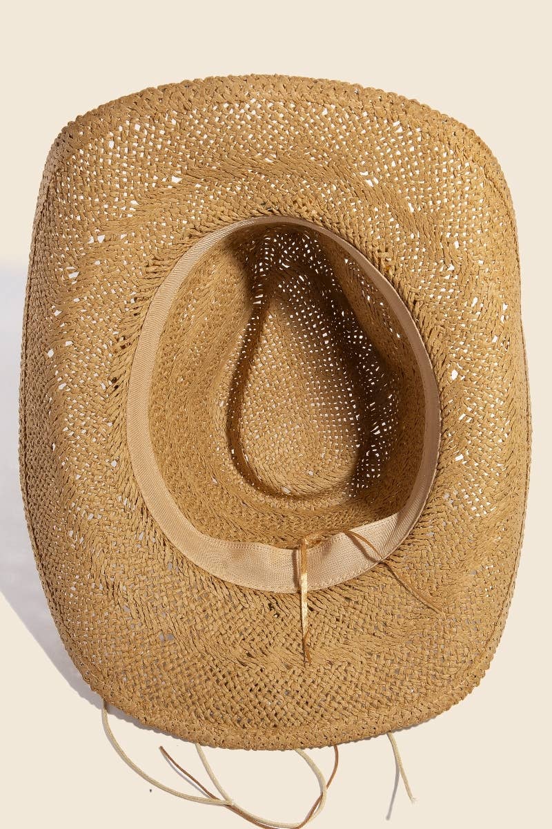 Soul Of Sita Mixed Beaded And Rope Western Fedora Straw Hat: Ka - Image 3