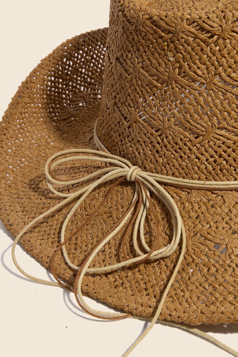 Soul Of Sita Mixed Beaded And Rope Western Fedora Straw Hat: Ka - Image 4