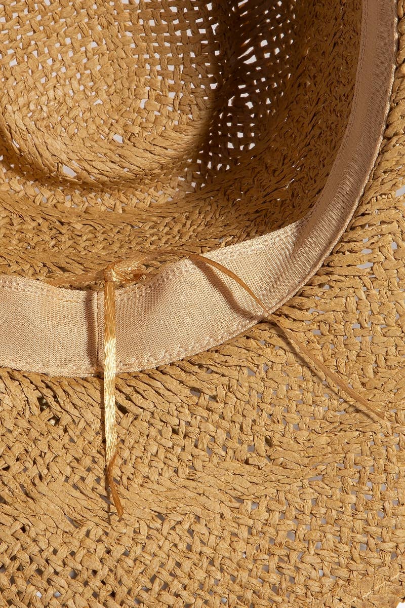 Soul Of Sita Mixed Beaded And Rope Western Fedora Straw Hat: Ka - Image 6