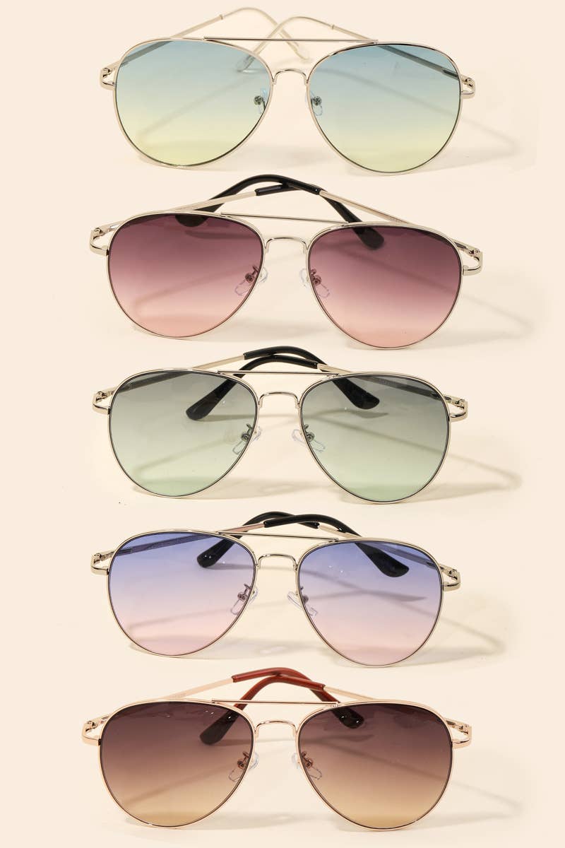 Soul Of Sita Oversized Double Bridge Fashion Aviator Sunglasses: Multi - Image 2