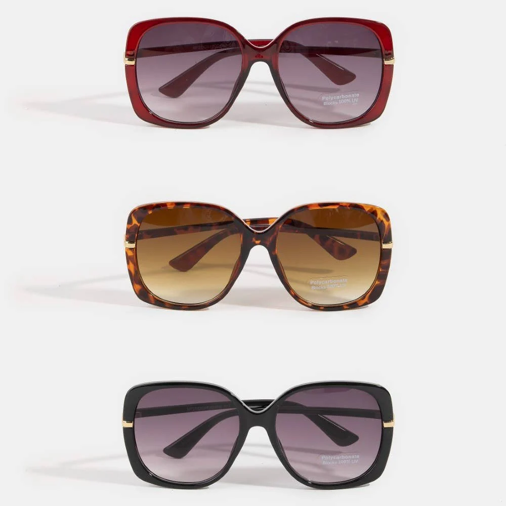 Soul Of Sita Oversized Square Gold Temple Accent Sunglasses: Assorted - Image 3