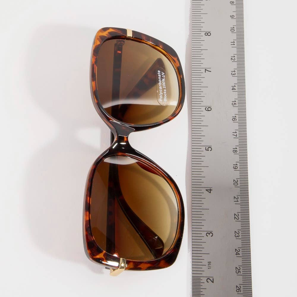 Soul Of Sita Oversized Square Gold Temple Accent Sunglasses: Assorted - Image 6