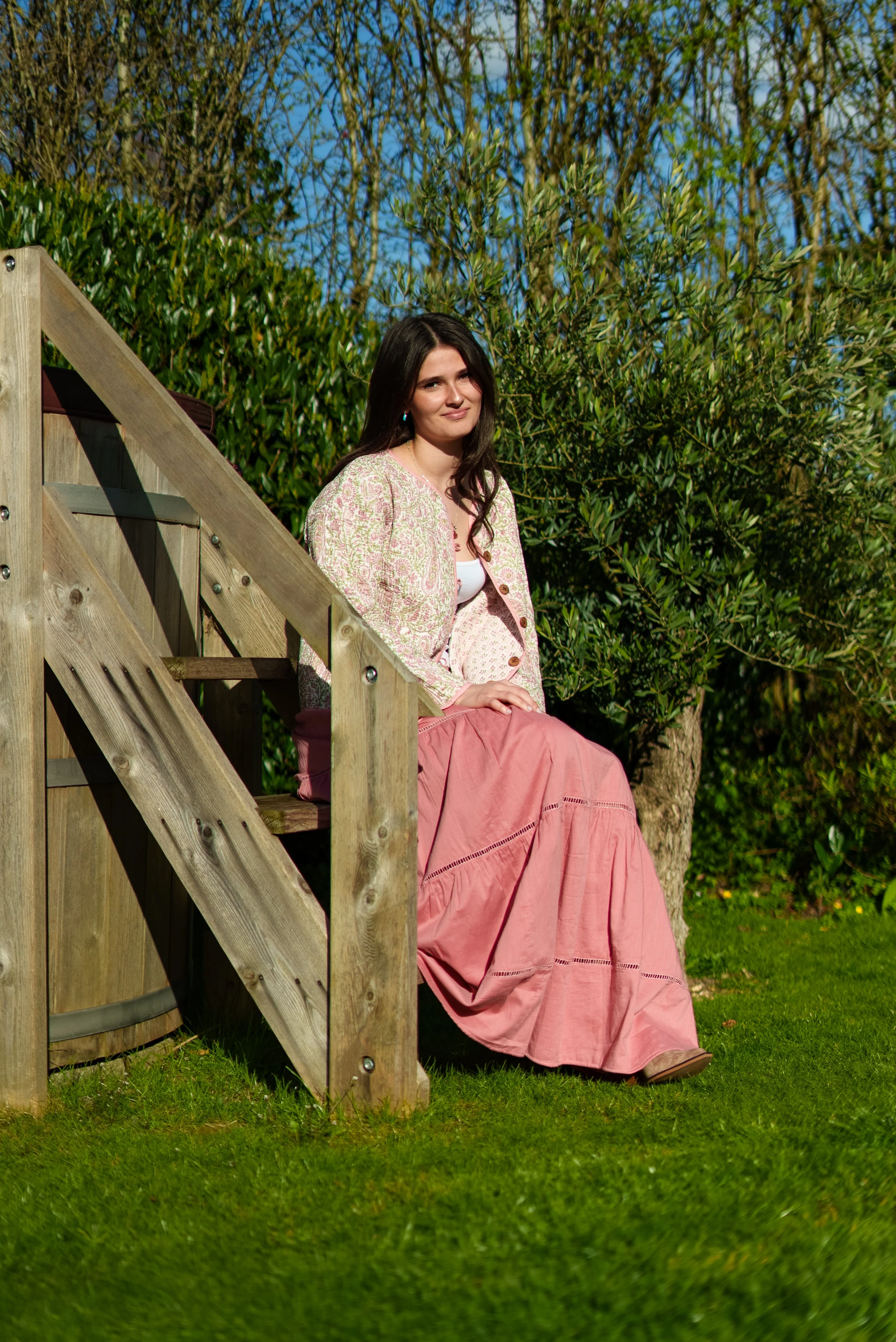 Soul Of Sita Pink/Green Floral Wood Block Printed Reversible Jacket With Wooden Buttons, 100% Cotton, Hand Printed By Amazingly Talented Artisans In Jaipur. - Image 12