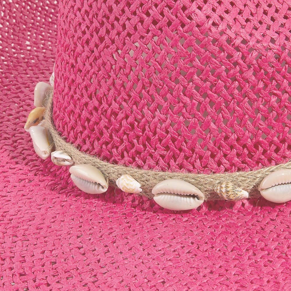 Soul Of Sita Straw Weave Cowrie Shell Rope Strap Cowboy Hat: Iv - Image 5