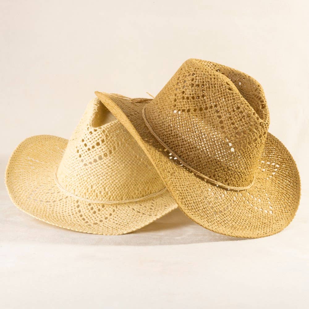Soul Of Sita Thin Rope Strap Straw Cowboy Hat: Ka - Image 2
