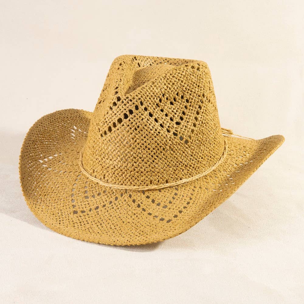 Soul Of Sita Thin Rope Strap Straw Cowboy Hat: Ka - Image 3