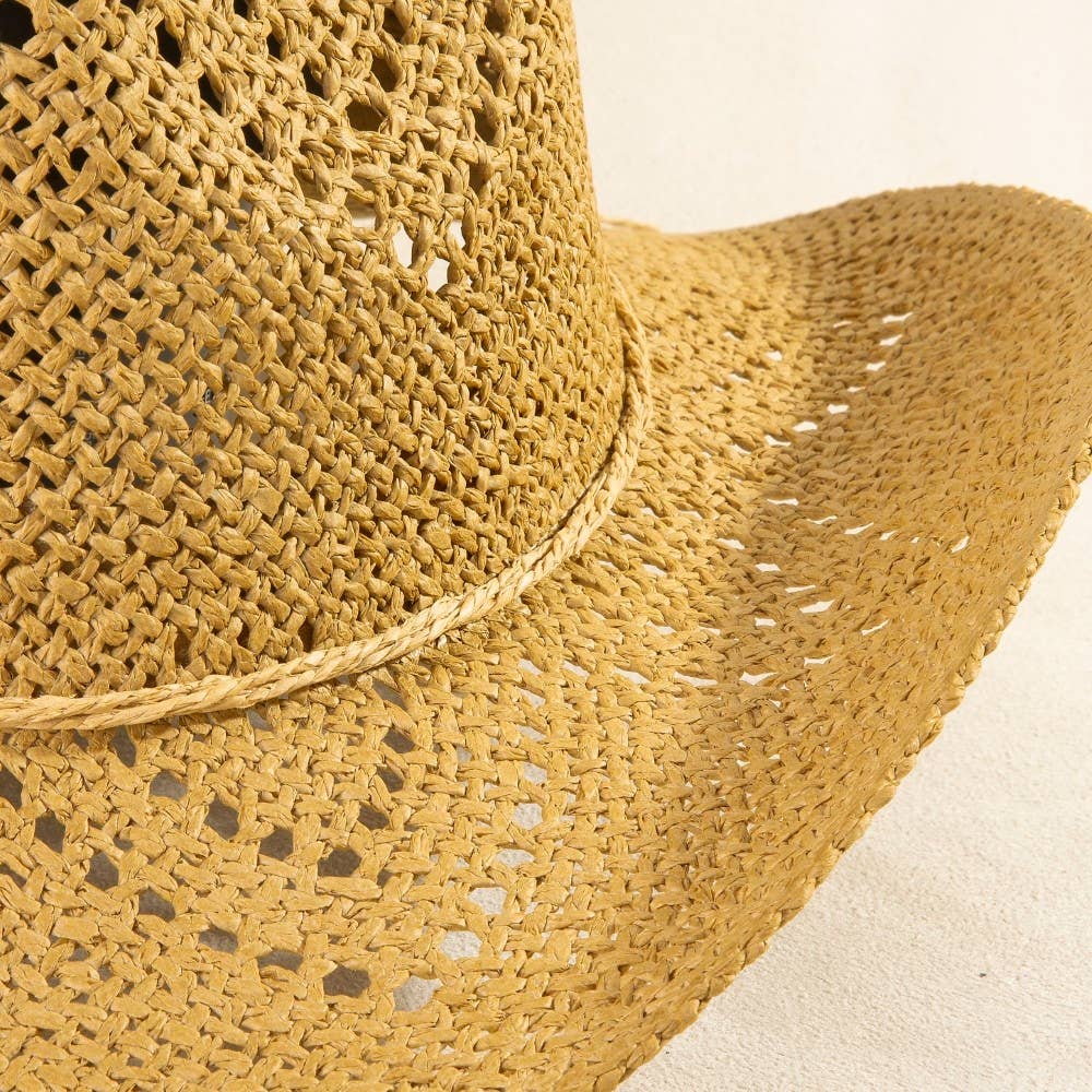 Soul Of Sita Thin Rope Strap Straw Cowboy Hat: Ka - Image 4