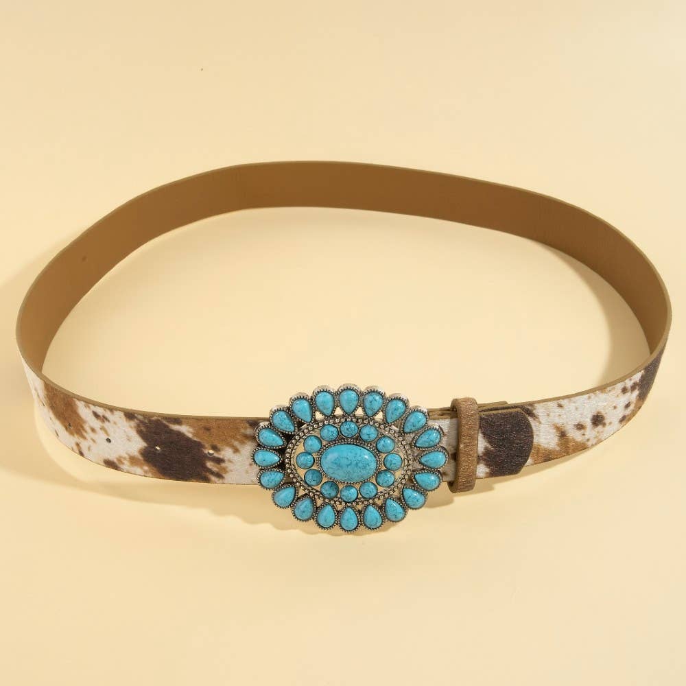 Soul Of Sita Western Concho Turquoise Stone Buckle Belt - Image 3