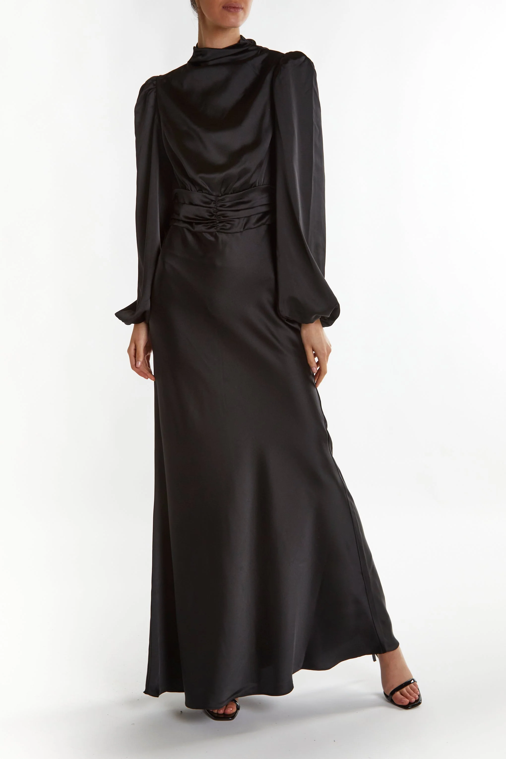 True Decadence Black Sutton High Cowl-Neck Maxi Dress - Image 3