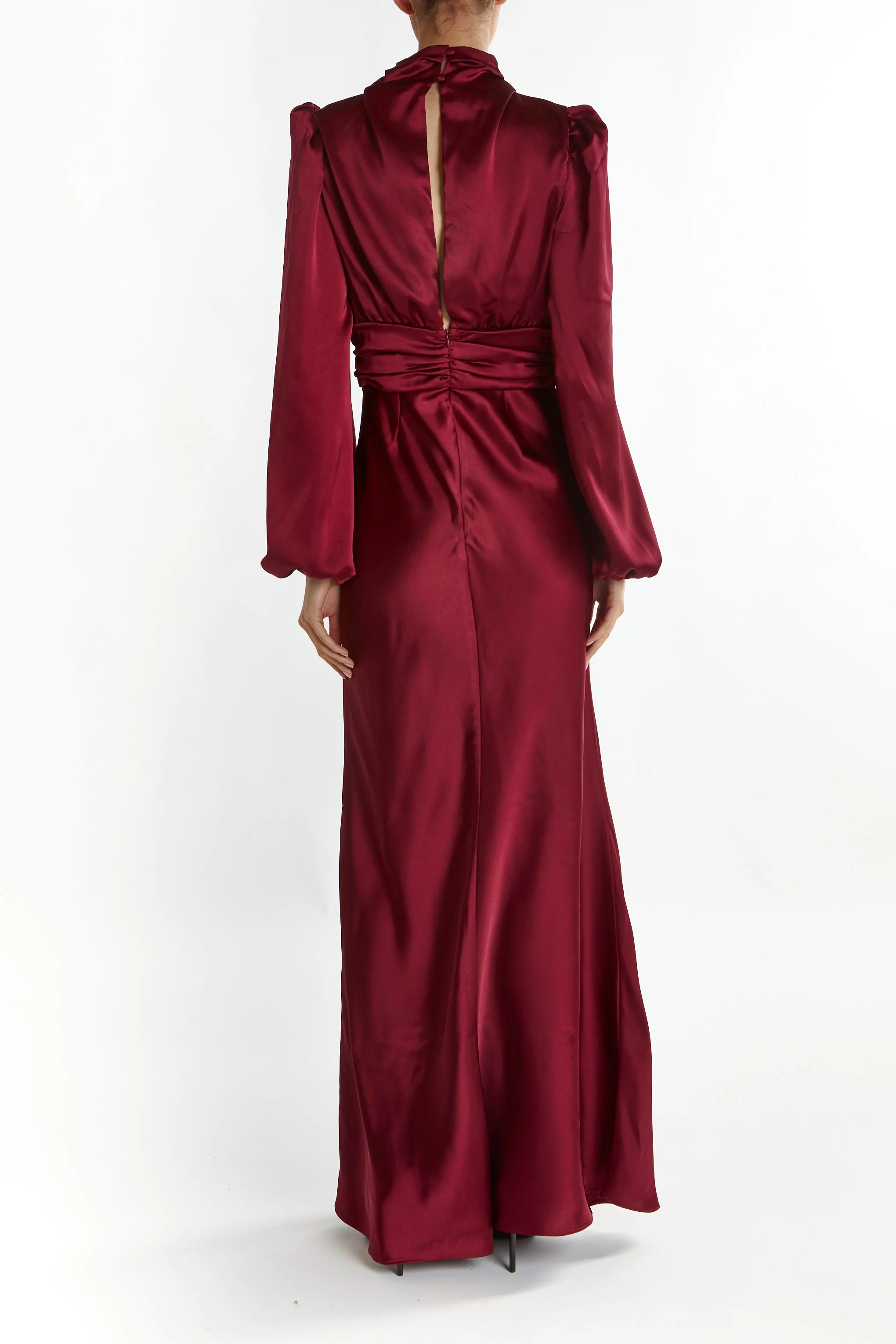 True Decadence Burgundy Sutton High Cowl-Neck Maxi Dress - Image 2