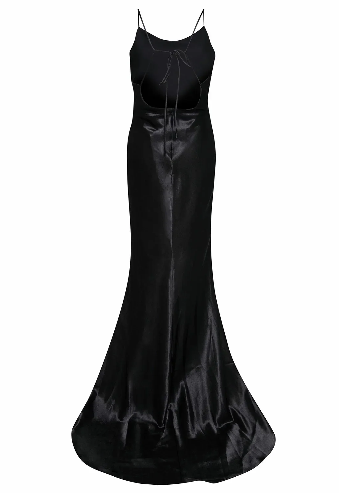 True Decadence Black Satin Slip Maxi Dress - Image 4