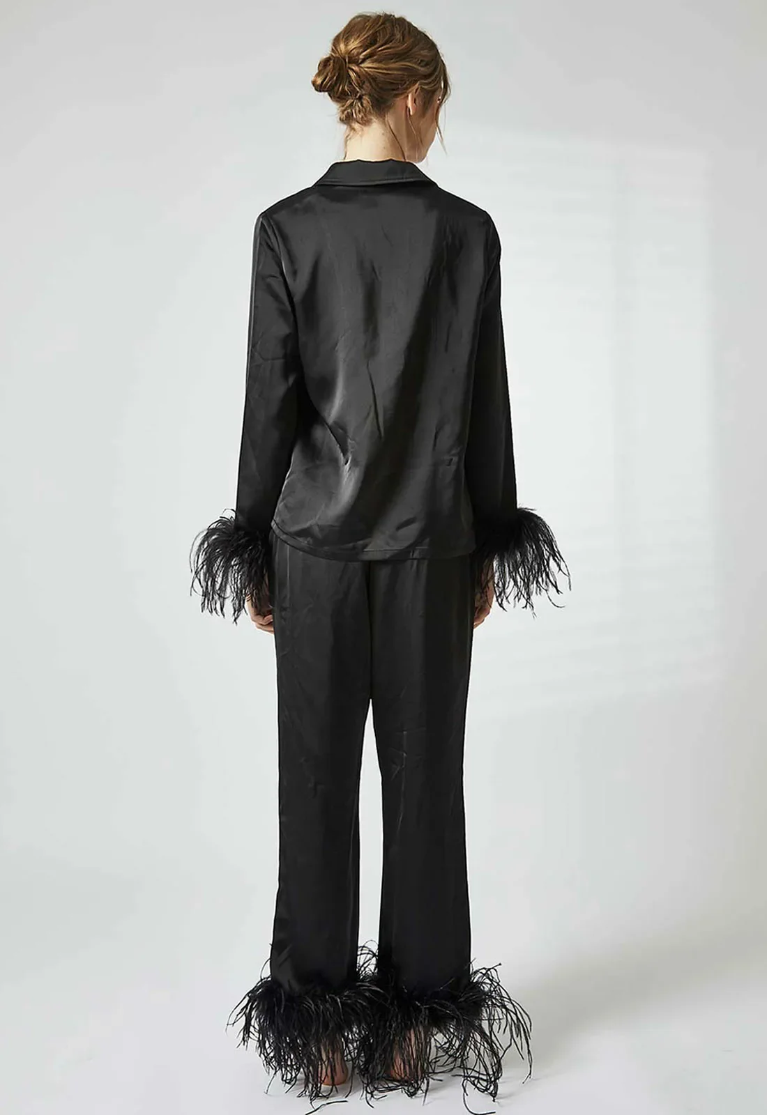 True Decadence Black Satin  Trim Pajamas - Image 5