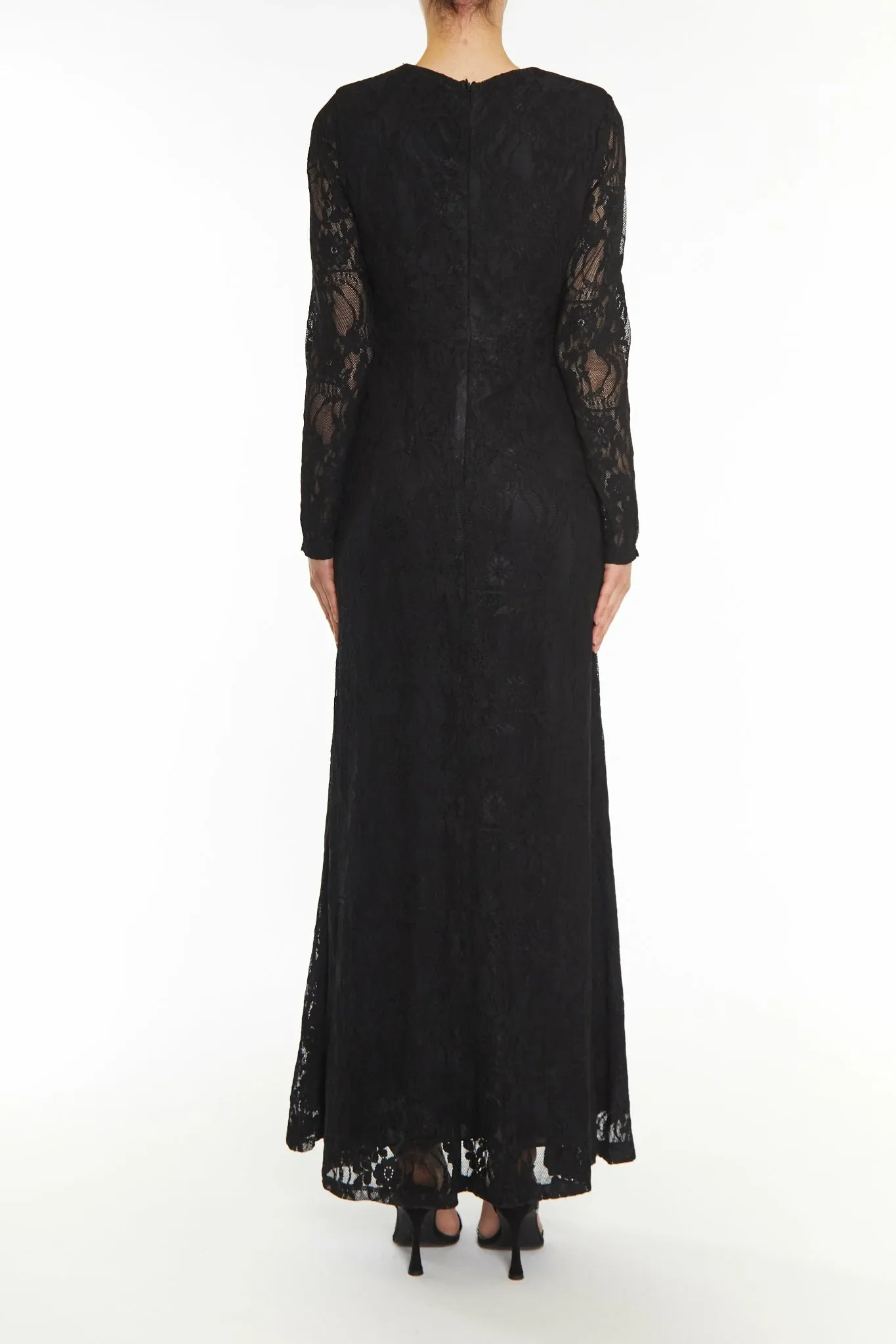 True Decadence Black Siena Lace Maxi Dress - Image 2